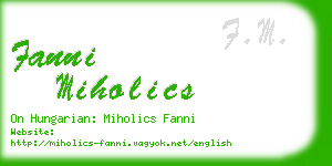 fanni miholics business card